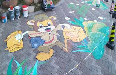  喜德夏季画地面彩绘会遇到的问题