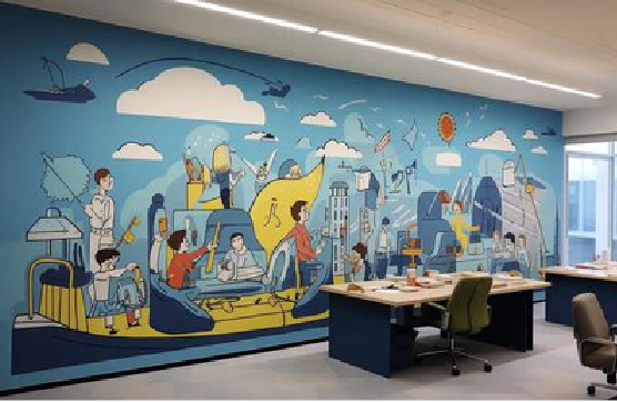  喜德办公室墙绘的特点。