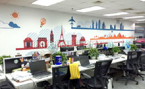  喜德教你设计办公室墙绘的方法。