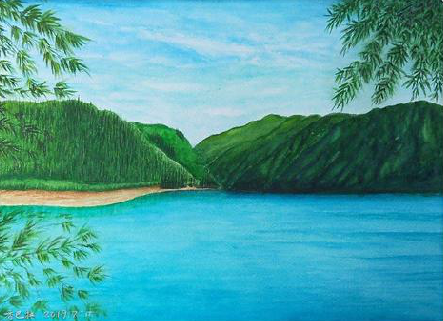  喜德在墙绘中，如何绘画绿水青山？